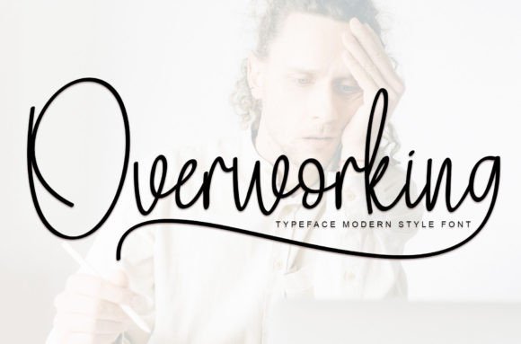 Overworking: A Delicate Script Font for Thoughtful Editorial Design