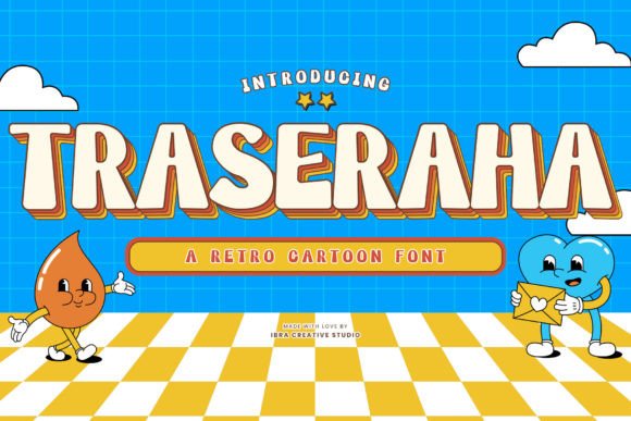 Traseraha: A Retro Cartoon Font That Brings Whimsy to Handmade Labels & Printables